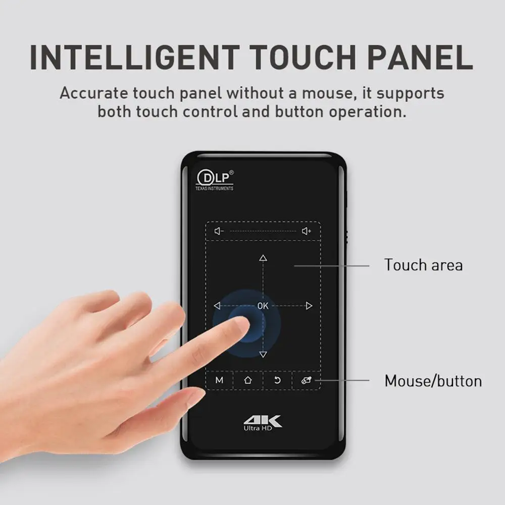 Hot Sale Wireless Smart Beamer Android DLP HD 3D 4K Video Mobile Projector Video Home Outdoor Theater Projector