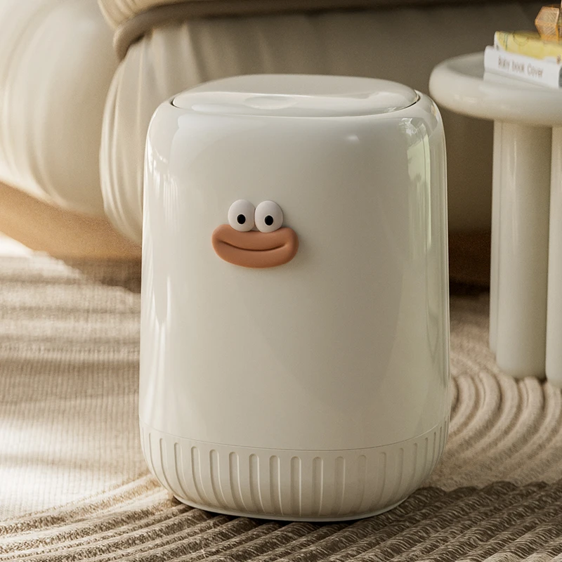 Wannuo Lively And Cute Style Waste Bins Waterproof Bathroom Trash Can 12L Capacity Pop-up Lid Waste Bins