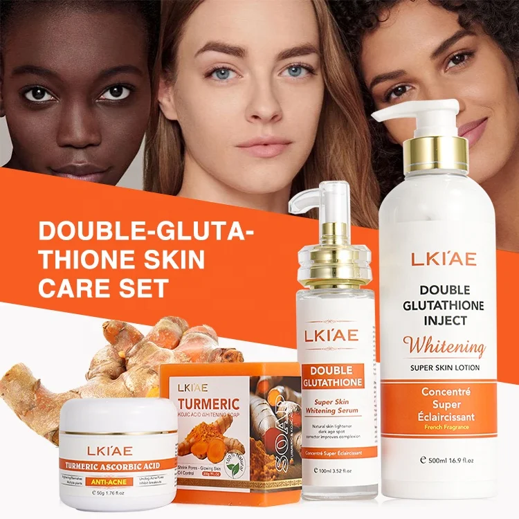Wholesale Beauty Products Anti-Acne Dark Spot Glutathio Whitening Skin Care Soap Turmeric Sets For Face Skin Care