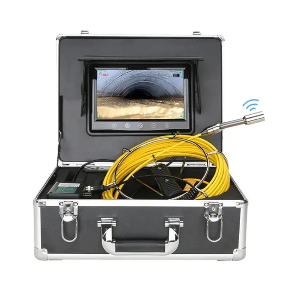 17mm Waterproof Sewer Camera with 9 Inch Screen, Self-Leveling, HD Endoscope Camera for Drain Pipe Pipeline (30M/ 98FT)