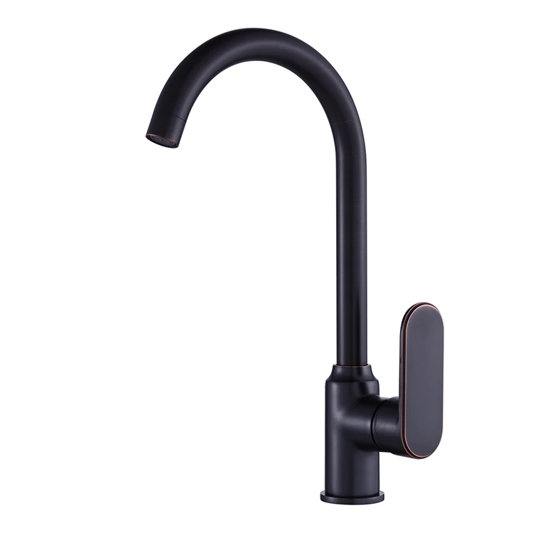 
Смеситель для кухни, латунный кран с квадратным корпусом, черный цвет 