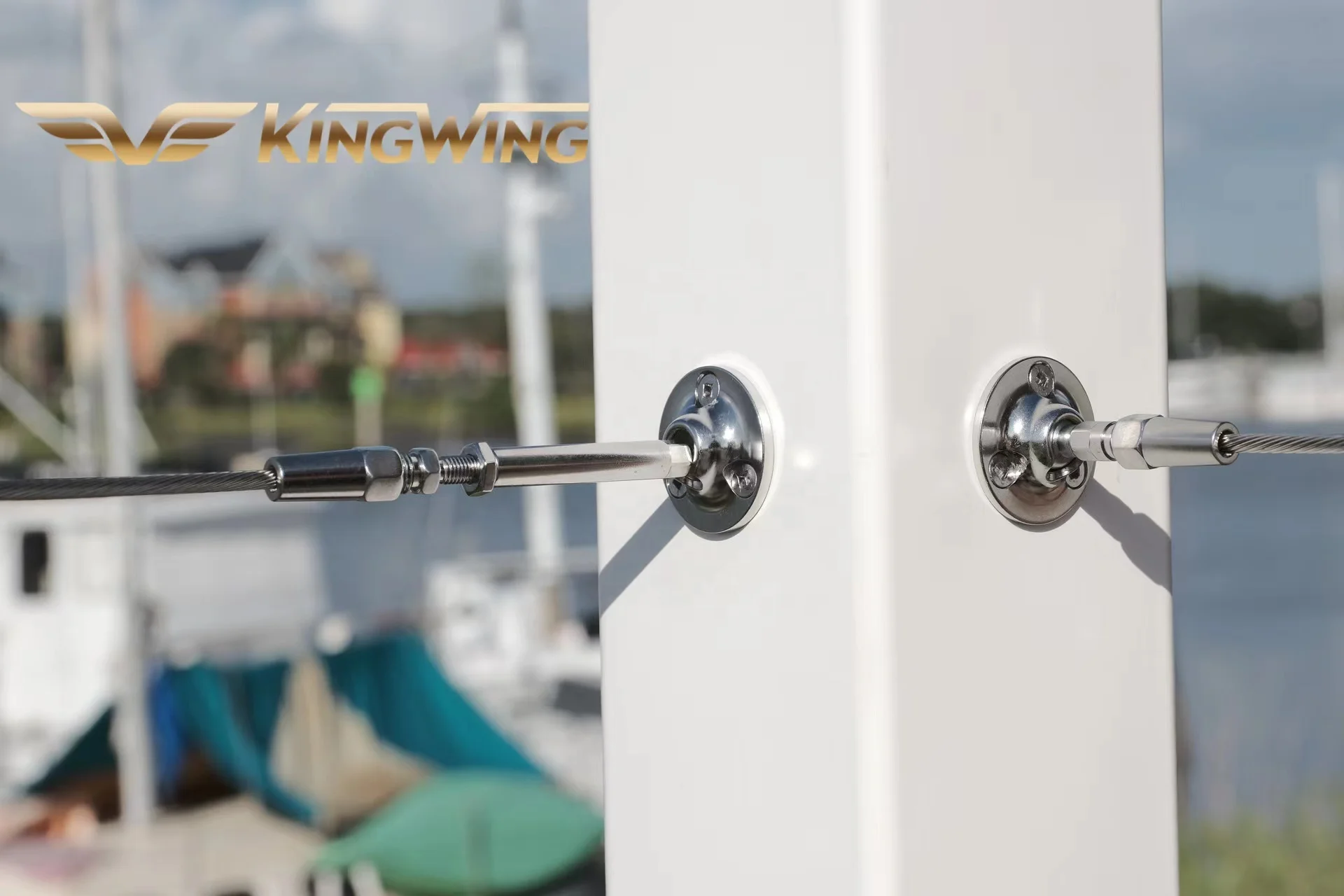 Stainless Steel 316L Rail HandiSwage Cable Tensioner With Compression Fitting with Adjuster Flat