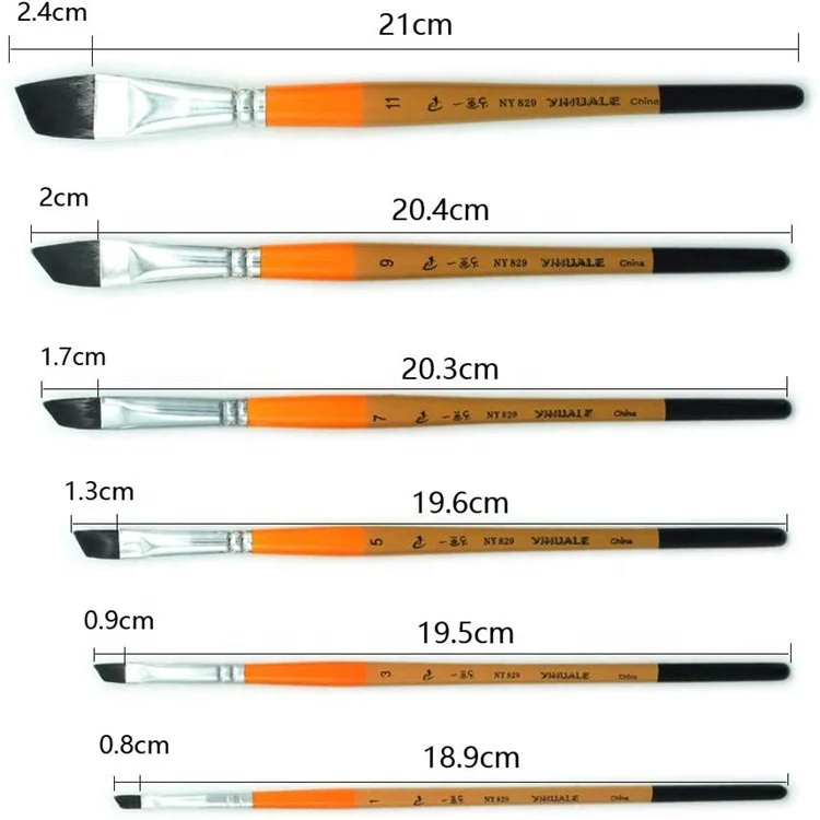 6 orange UV environmental protection paint birch pole blade oil painting gouache watercolor acrylic brush