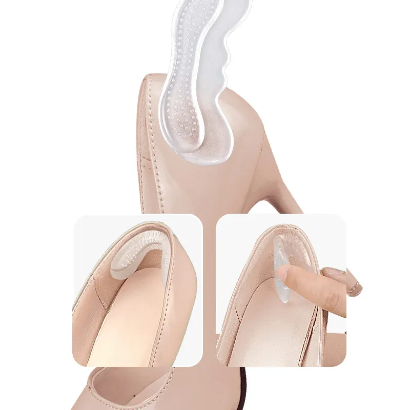 Transparent Heel Grips Liners for Sole Protector Reusable Soft Heel Shoe Insert Self-Adhesive Foot Care Heel Protector Pad