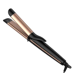 Lena Beauty Salon Equipment Dual Voltage Professional 2 in 1 Hair Straightener and Curler Aluminum Flat Irons Curler
