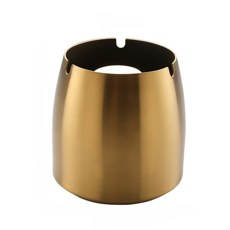 Outdoor Stainless Steel Ashtray With Lid Windproof Metal Cigar Ash Tray clean air ashtray