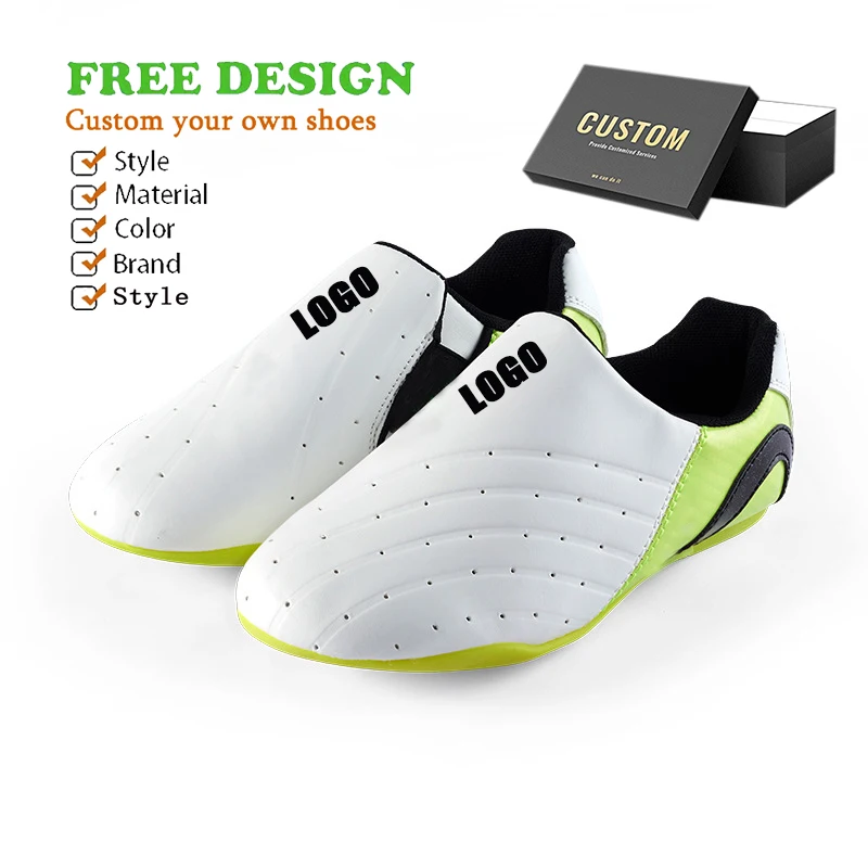 Custom Brand Logo Unisex Sport Boxing Karate Shoes Arts Taekwondo Lightweight Training Kung Fu Tai Chi Shoes for Adult and Kids