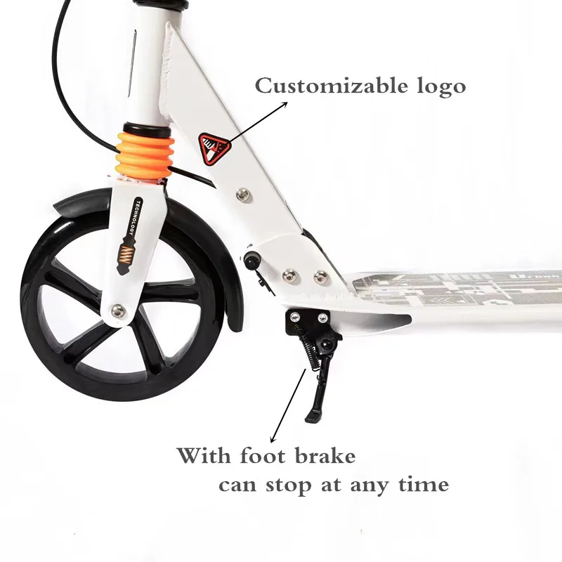 2024 hot selling 200mm adult kids kick foot scooter with handbrake high quality competitive price adult kick scooters