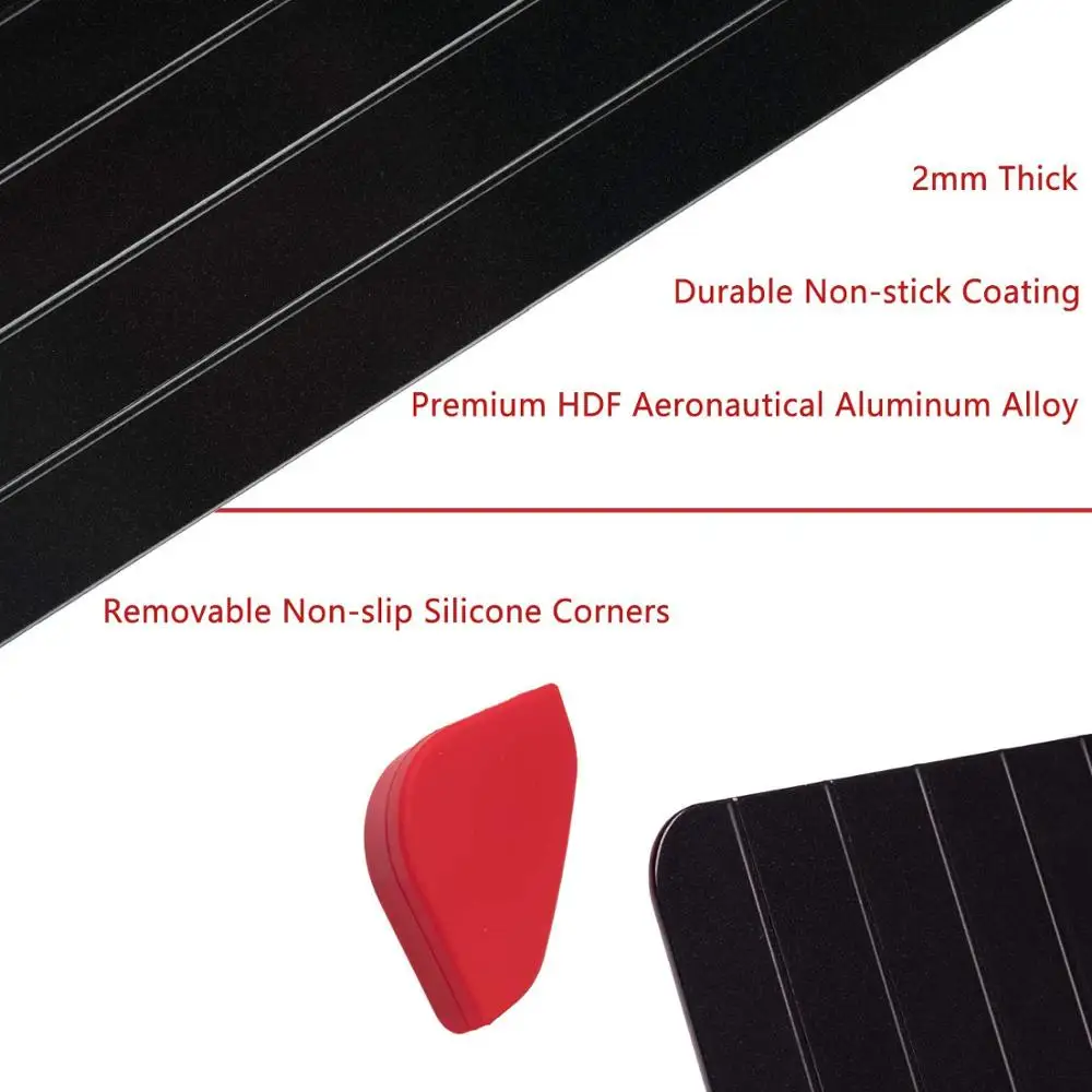 Fast Defrosting Tray for Frozen Food Aluminium Thawing Plate Defrost Meat Quickly without Electricity Microwave