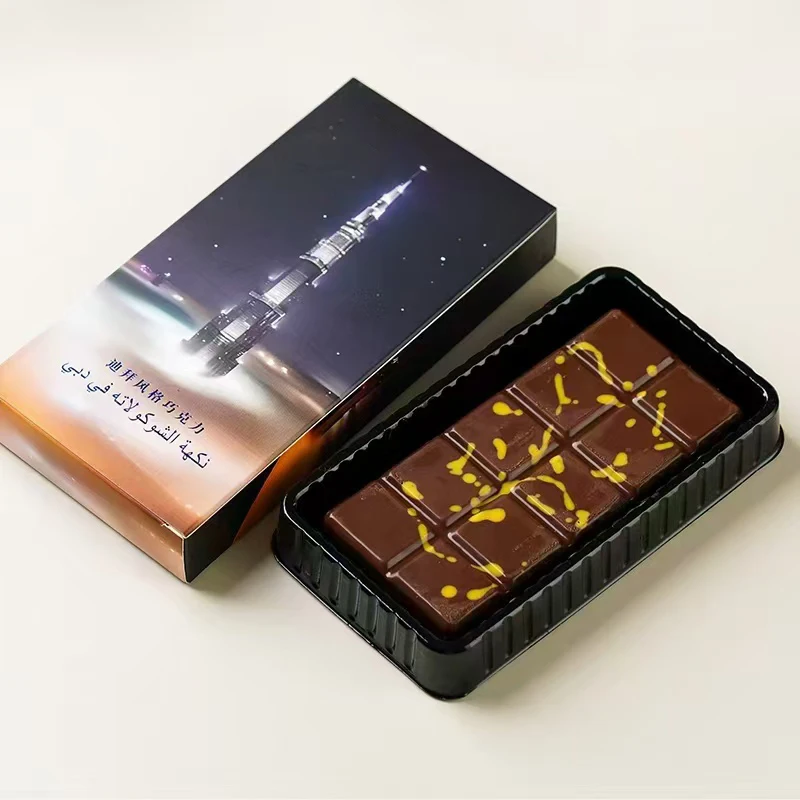 Wholesale  High Quality Exotic Handmade Crisp Dubai Famous Pistachio  Chocolate 100g