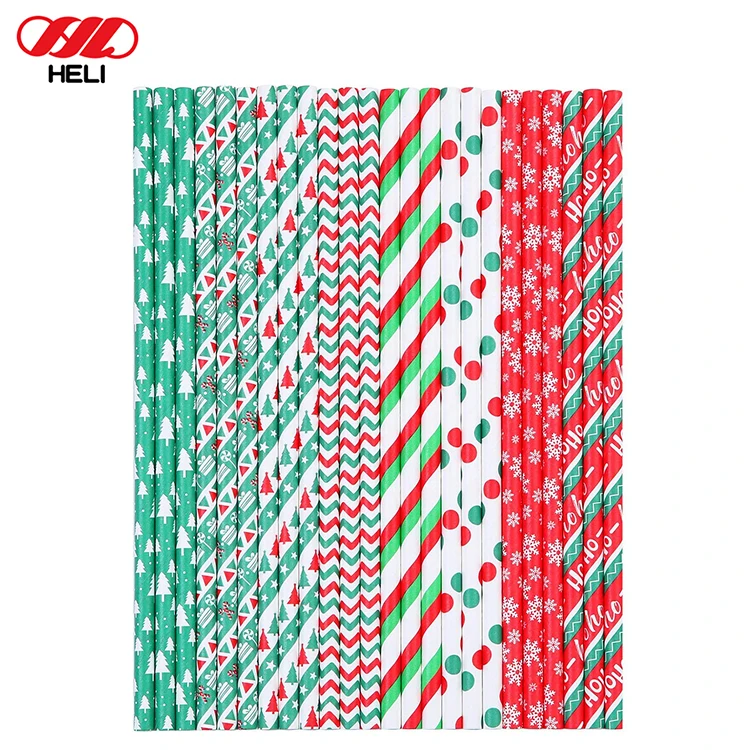 Custom Design Colorful Party Christmas China Decoration Paper Straw