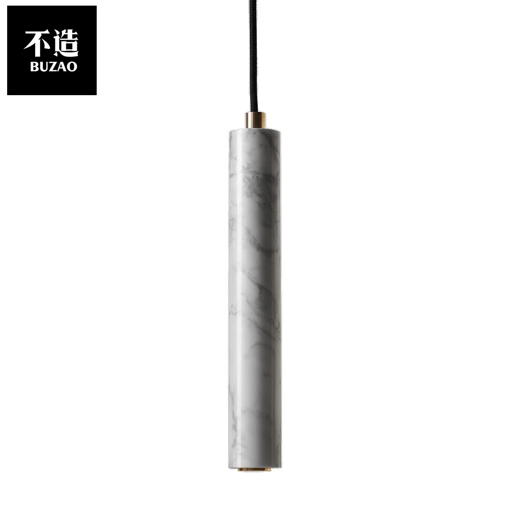BUZAO BANG Simple Design Marble Pendant Lights hanging black aluminium brass lamp for dinning room exhibition