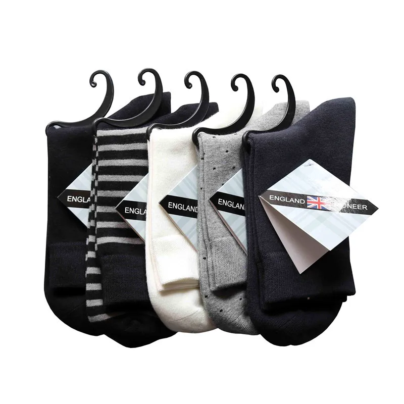 KTS- 827-3 Custom Logo Label Combed Cotton Breathable Boneless Hand Sewn Office Formal Casual Work Business Men Dress Crew Socks