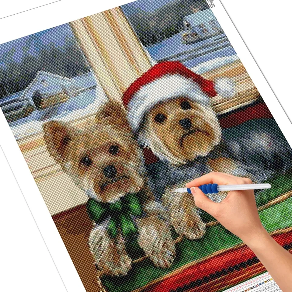 Animals Diamond Painting 5D Full Square Round Diamond Embroidery Dog picture Mosaic Cross Stitch Kit Christmas Home Decor Gift