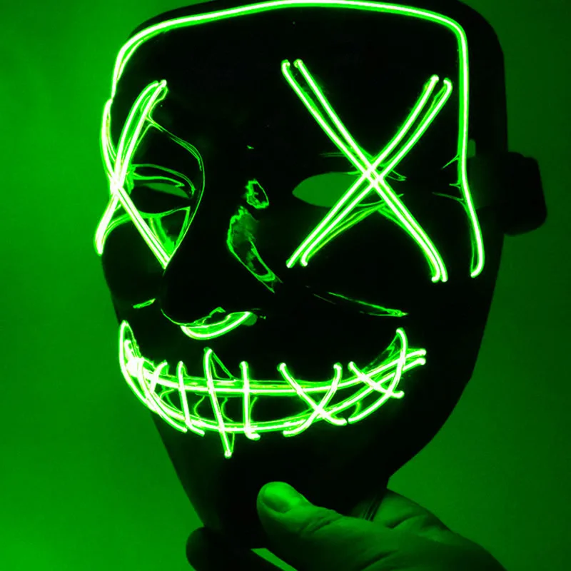 
Halloween EL wire mask black cold light mask party led mask 