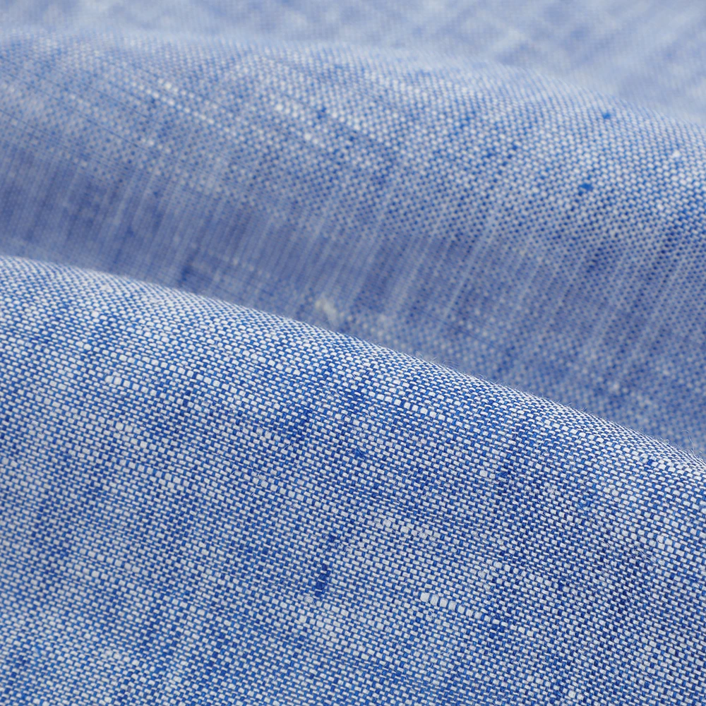 Organic Pure Linen Custom Designed Two-Tone Woven Fabric  Yarn-Dyed Ones For Making Women Clothes  Making