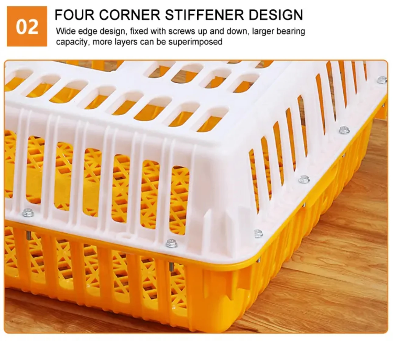 Large Plastic Chicken Coop for Poultry Transport New Condition for Breeding Chicken Duck Goose Rabbit Turnover Box