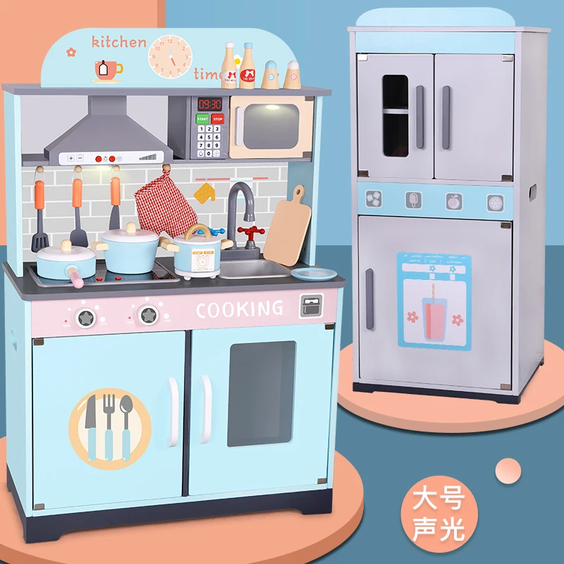 2024 New Product Simulation Refrigerator kitchen Role Pretend Play Montessori Educational Learning Toys For children Boys & Girl