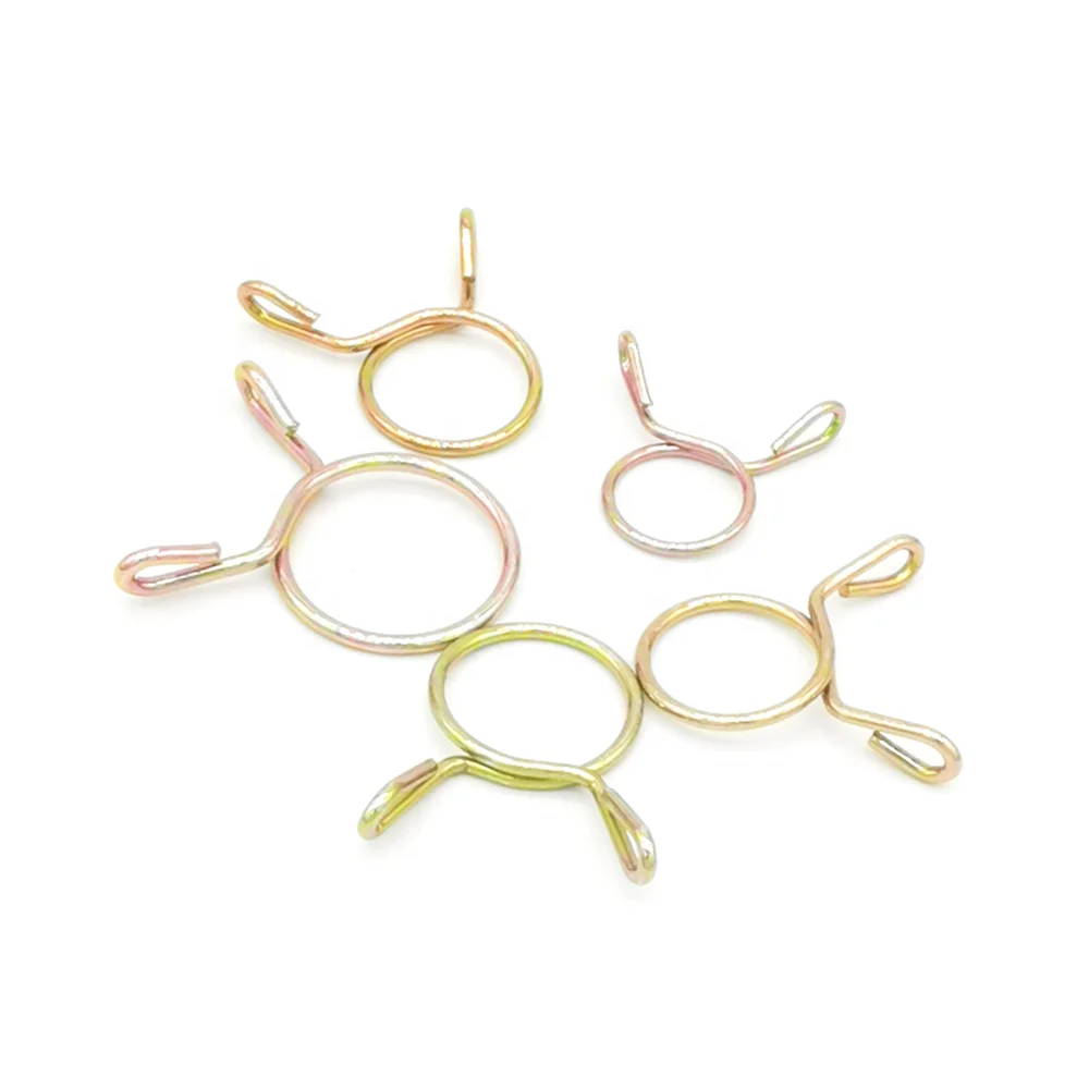 Mn65 Steel Single Wire Hose Clamps Adjustable Pipe Clamp for Fixing Spring Wire Ring Cable Clips Clamps