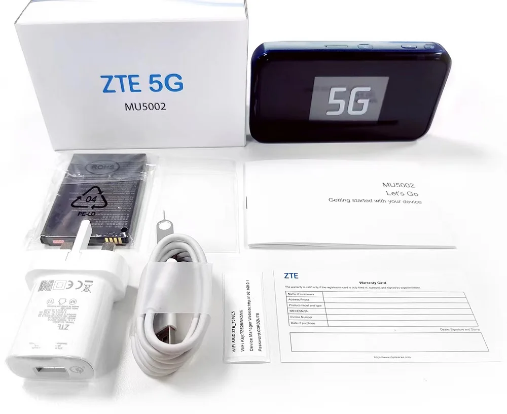 Разблокированный Мобильный Wi-Fi роутер ZTE MU5002 5G, беспроводной роутер 5g, Высококачественный портативный Wi-Fi для нескольких пользователей 3800 Мбит/с CPE WiFi6 AX1800