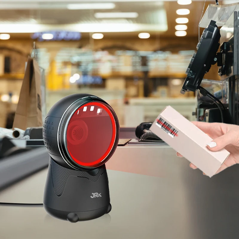 JR T55 Factory Direct Sales Best Price QR Scanner 2D Desktop Barcode Scanner CMOS Omnidirectional Barcode Reader