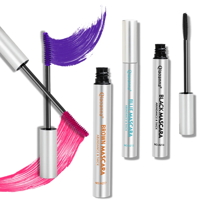 Тушь для ресниц Qiaoanna, водостойкая 4D Тушь для ресниц с цветным объемом и шелковым волокном, фирменная торговая марка, оптовая продажа