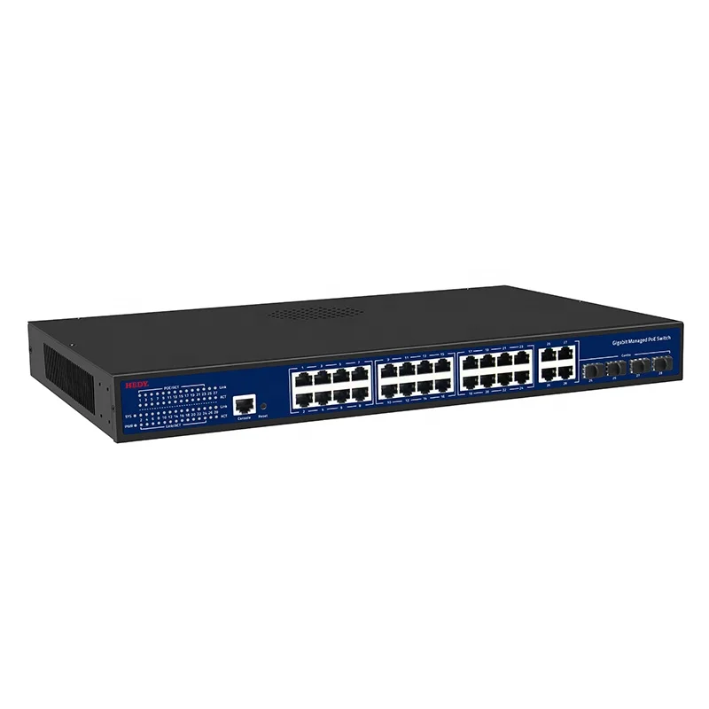32 Ports 1000Mbps Smart L2 Managed Gigabit PoE Network Switch 400W PoE Desktop Network Switch With VLAN managed