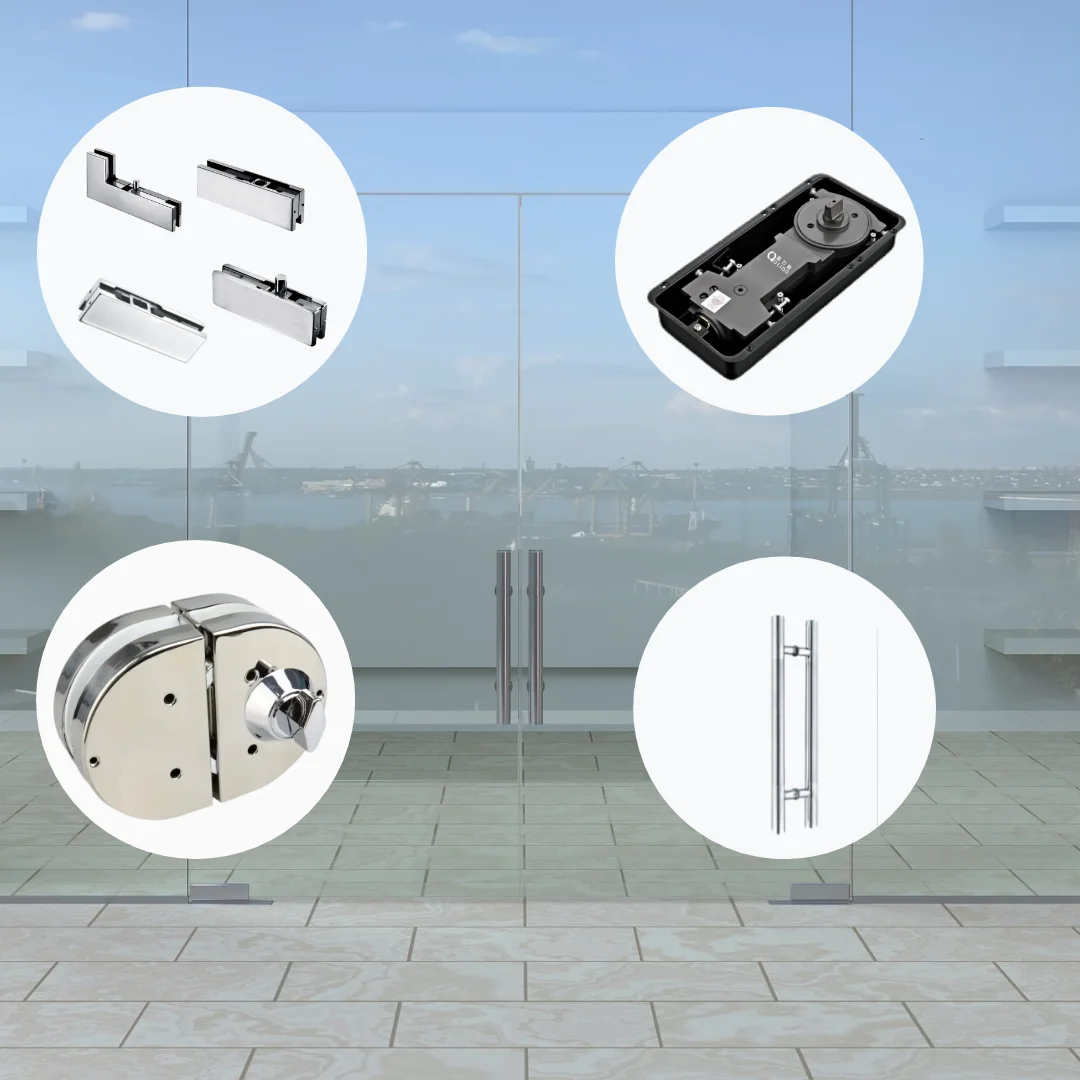 Oray One-stop Purchasing Customization Glass Door Lock  Handle Clamp Patch Fitting Floor Spring Glass Hardware