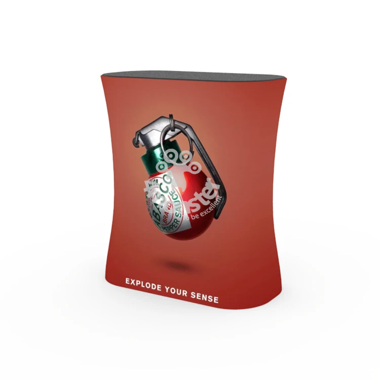 Trade show tension fabric aluminum frame square promotion counter table for exhibition booth