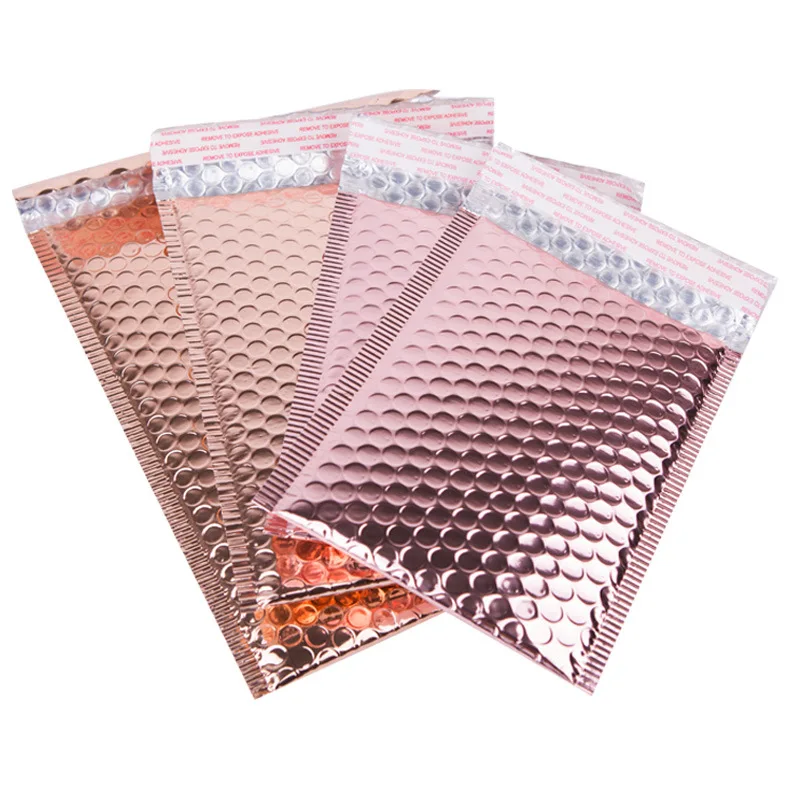 Metallic Foil Rose Gold Poly Bubble Mailers Metallic Bubble Mailer Padded Envelops