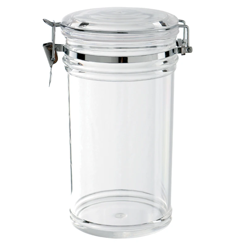 2.3L Tall Dry Fruit Candy Cookie Jar Transparent Mason Jar Plastic Locked Lid Acrylic Canister