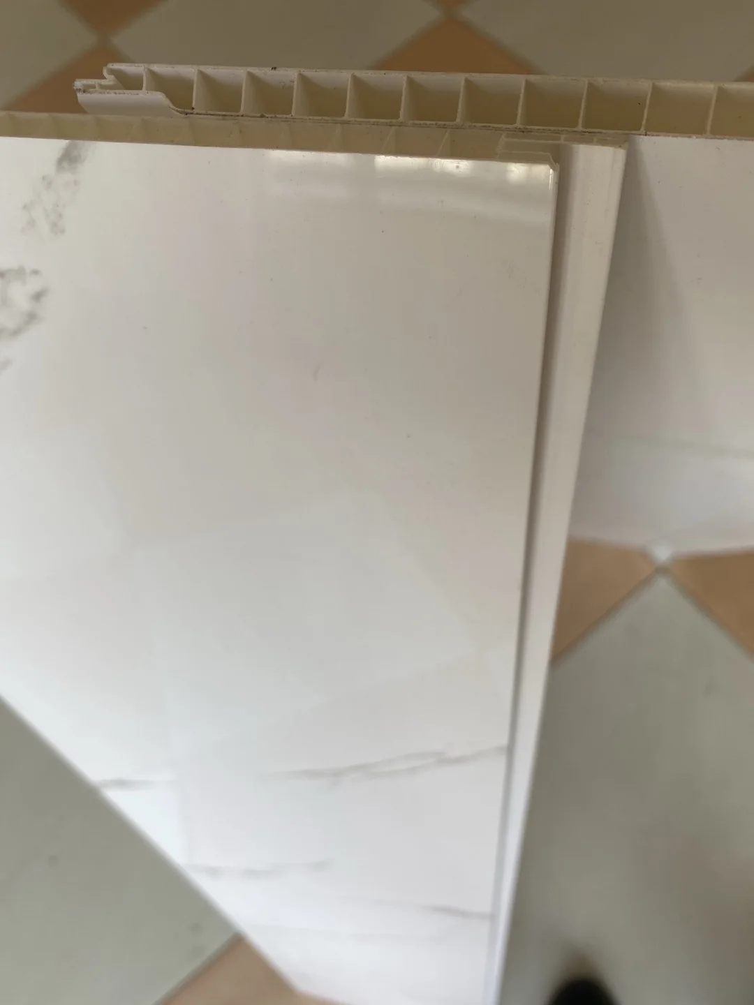 Classic white marble color glossy wall panel 250mm wide pvc ceiling for kitchen and bathroom