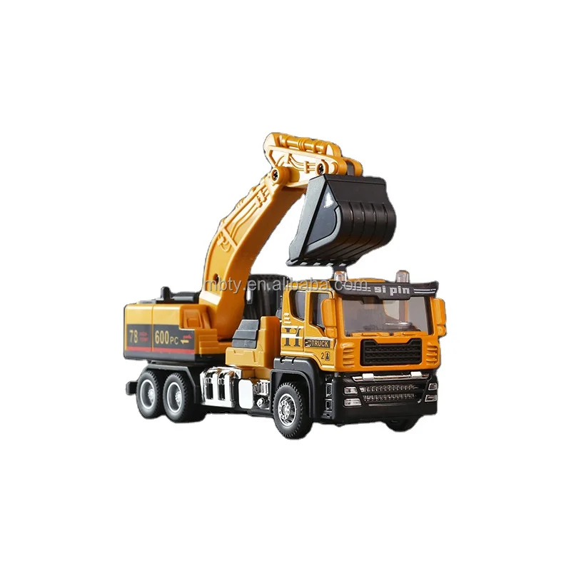 Unisex Diecast Toy Set of Construction Vehicles Little Boy Tanker Truck Tractor Model Alloy Metal with Casting Technique Gifts