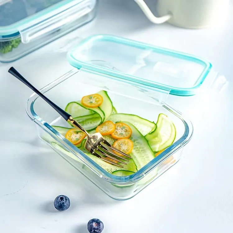 High Borosilicate Glass Lunch Box Set With Airtight Lock Lids Reusable Takeaway Food Meal Prep Containers