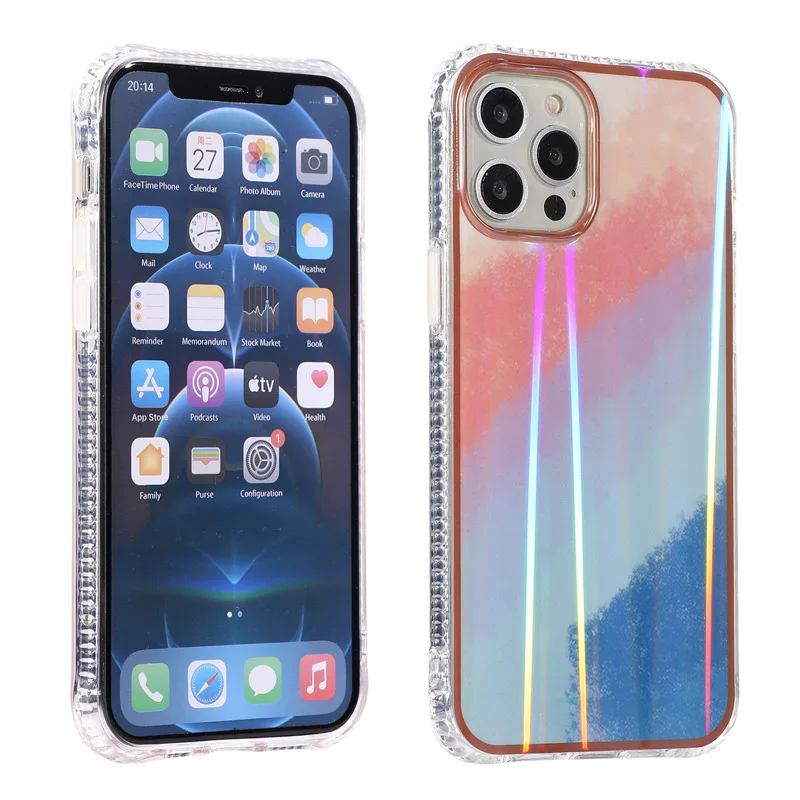 Shockproof Holographic Laser Colorful TPU Case for iPhone 13 Pro Max 12 XS XR