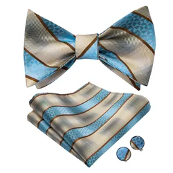 Hi-Tie оптовая продажа индивидуальный набор галстуков-бабочек из 100% шелка в желтую и синюю