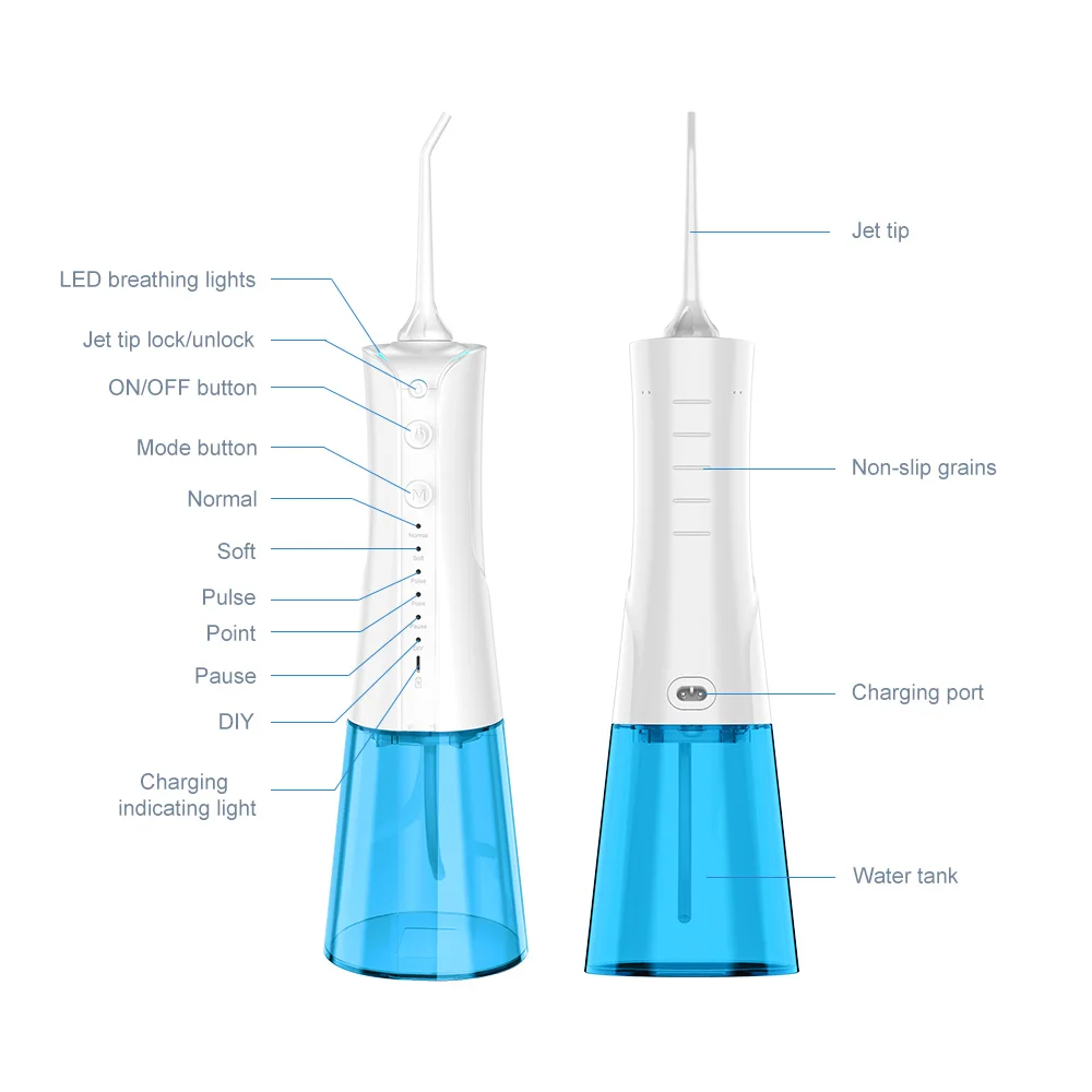 6 Modes Waterpick  Portable Teeth Cleaner Cordless Electric Water Flosser Oral Irrigator dental flosser for Travel Home Use