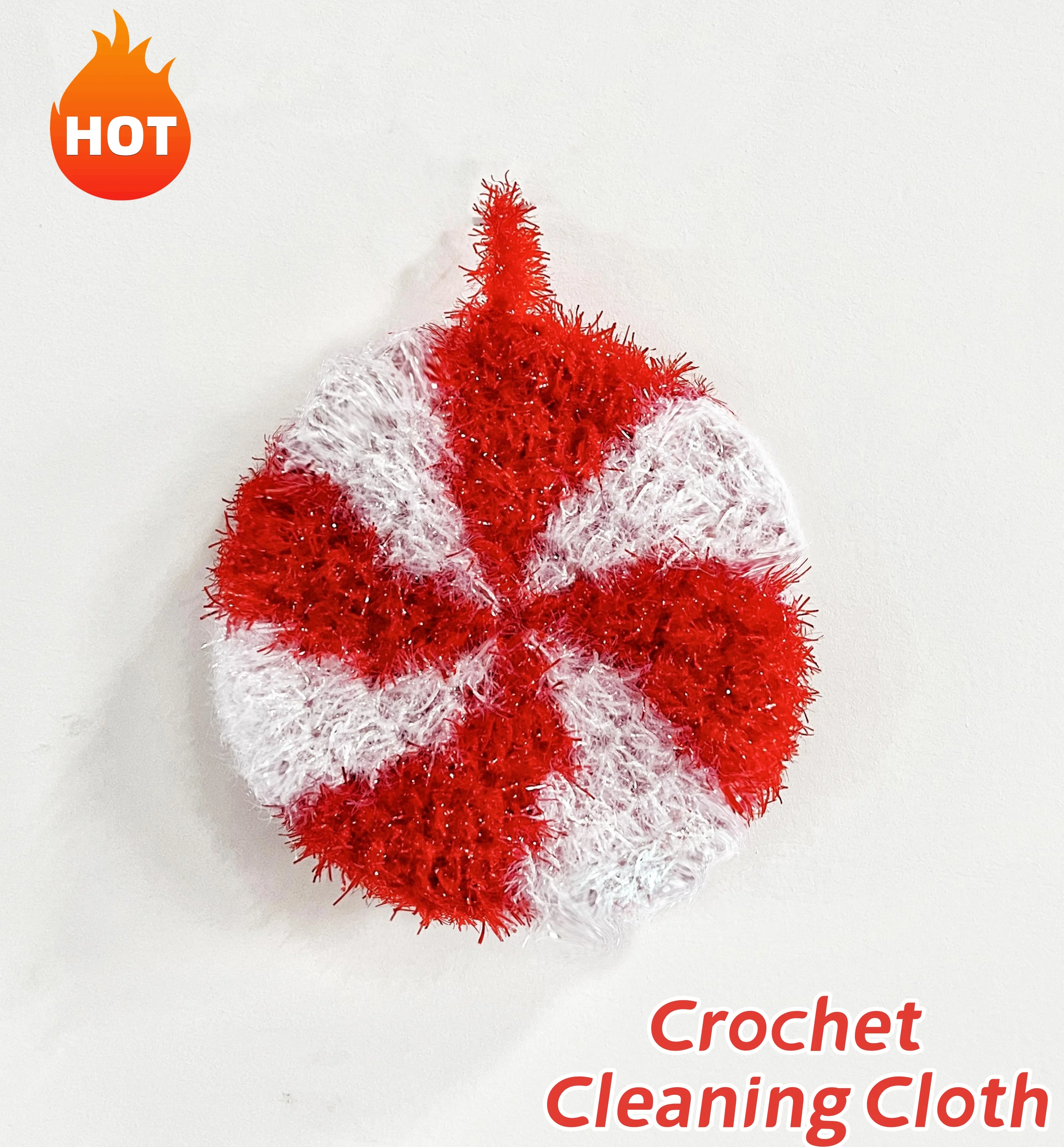 Christmas series mint-shaped acrylic kitchen cleaning rag dishcloth, easy to remove oil stains, not sticky.