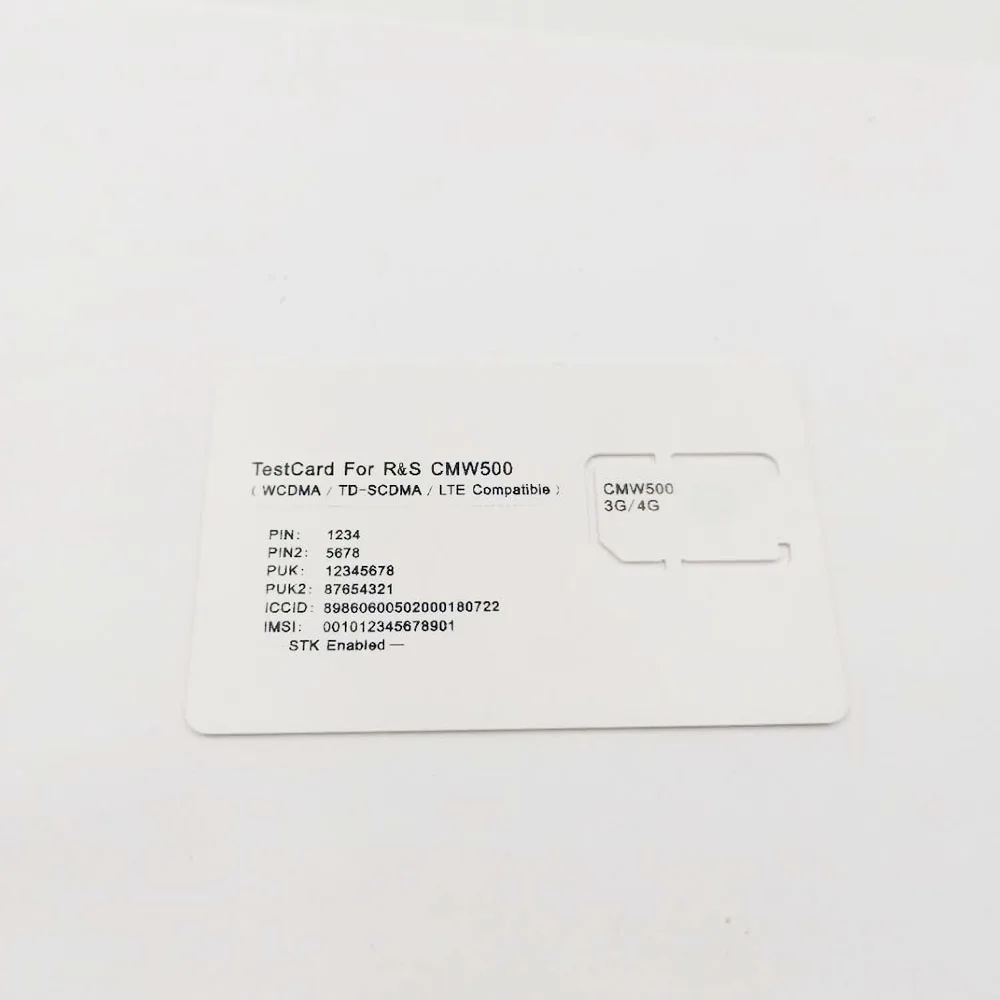 Тестовая карта 3G/4G для стандартной Sim-карты CMW500 (слот