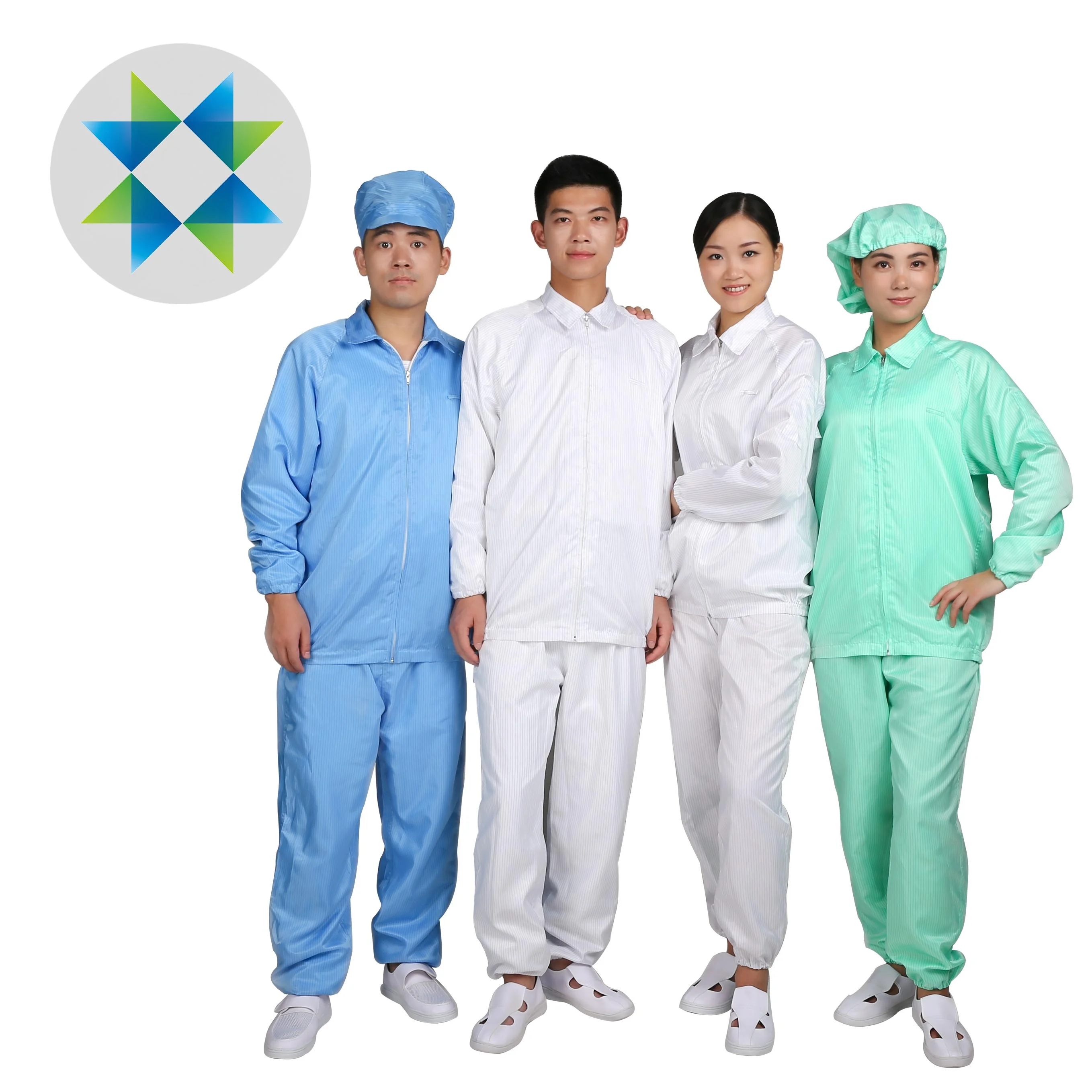 SKPURE customer made manufacture polyester lint free  ESD coverall Cleanroom jumpsuit