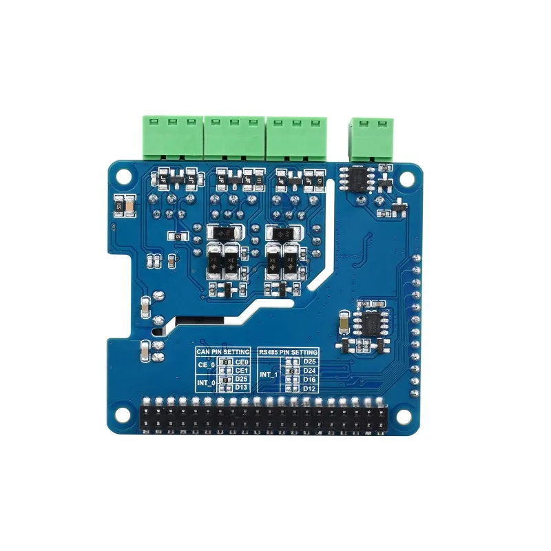 Isolated RS485 CAN HAT (B) For Raspberry Pi, 2-Ch RS485 and 1-Ch CAN, Multi Protections