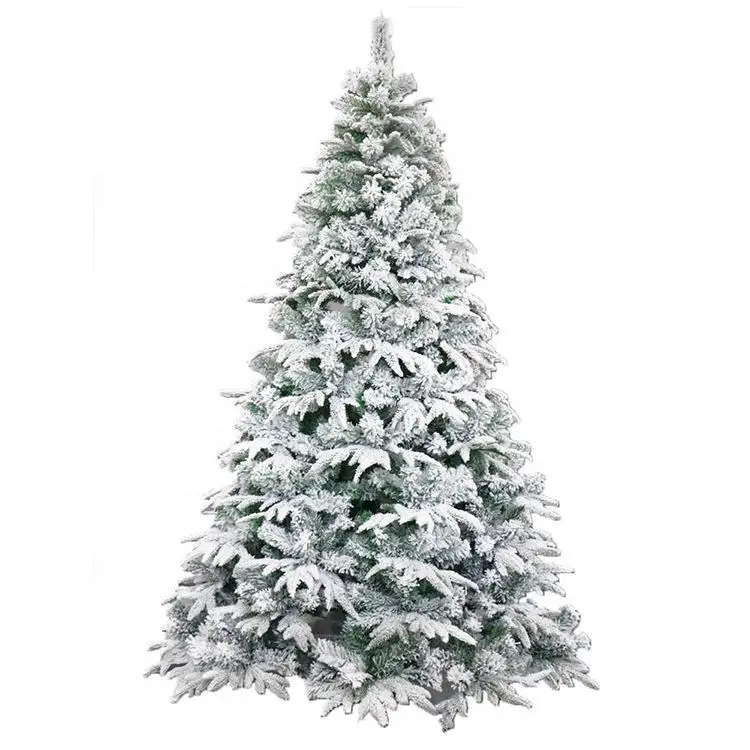 Factory Direct Supplier Snowy Flocked Artificial Pine Needles Christmas Automatic Tree With Remote Control