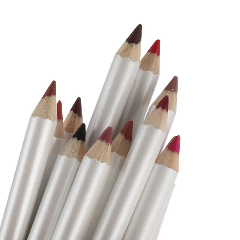 Wholesale No Logo 16-color White Best Price High Quality Cosmetic Lip Pencil Waterproof Lip Liner Pencil Private Label