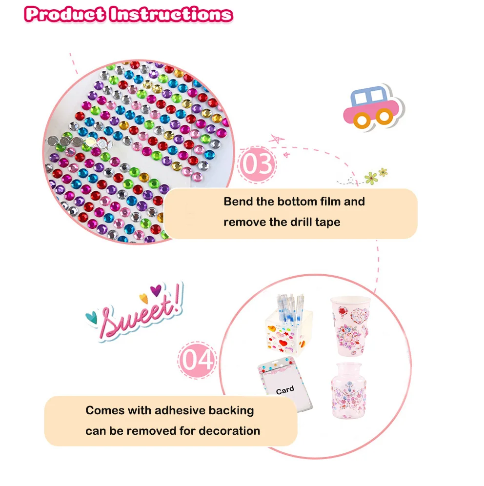 Stickers Makeup And Varnish Set Trinket Toys? Activity Toys, Educational Toys, Diamond Sticker Kid Toy For Girl