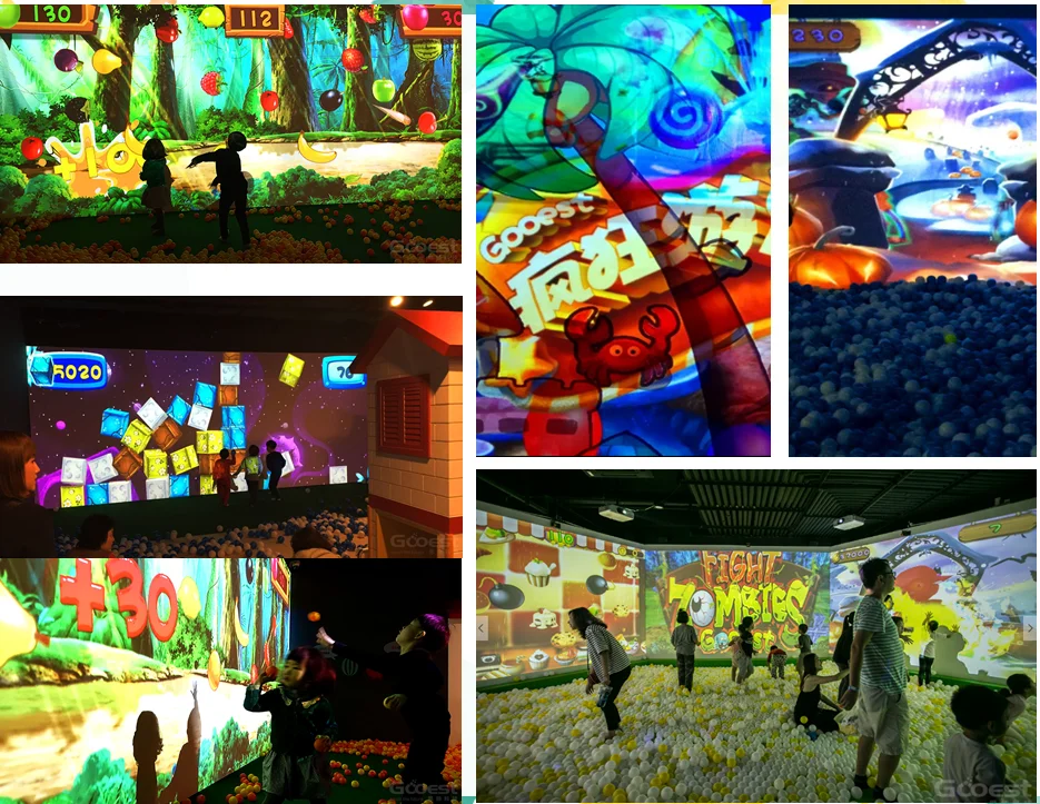 
high quality interactive projection floor system kids indoor amusement park equipment with interactive ball pool 