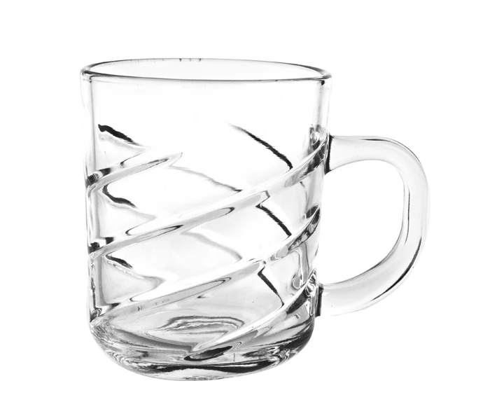 8.2 oz  230ml whole sale transparent travel coffee mug click retro glass cup