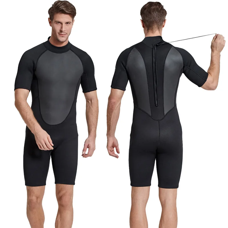 
One-piece short-sleeved 2mm professional jellyfish suit to keep warm and thicken surfing wetsuit 
