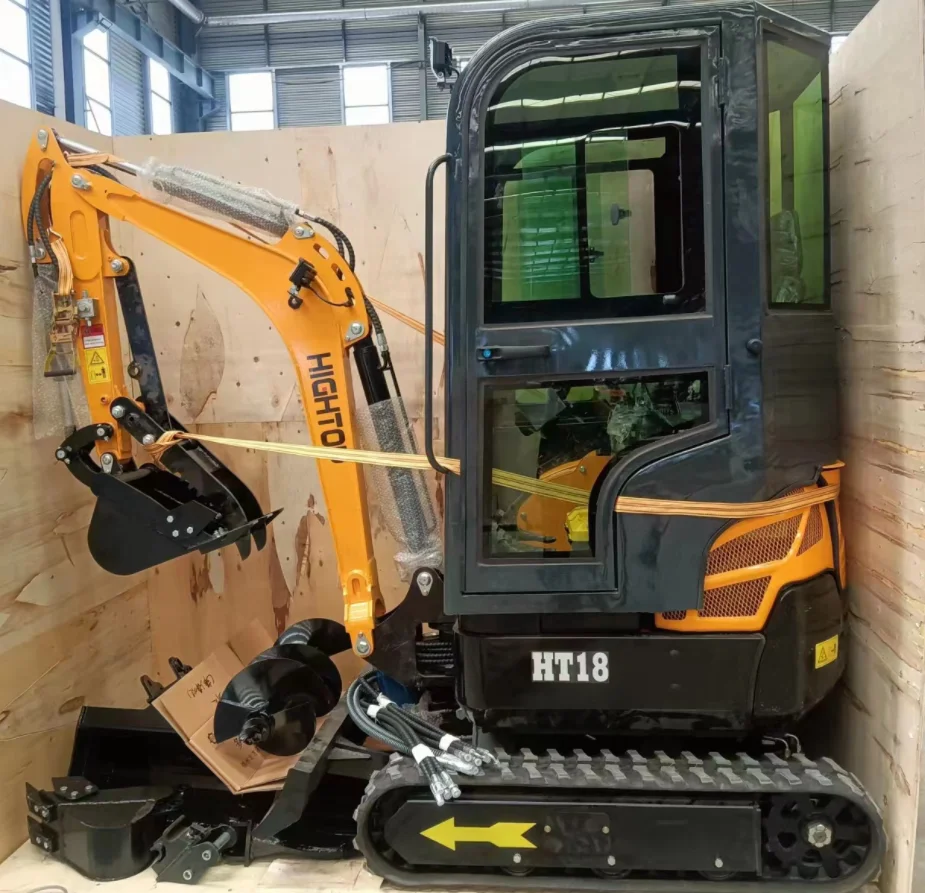 Earth-moving Machinery Mini Crawler Excavator 1.8 Ton Small Digger 2 Ton 3 Ton Micro Bagger With Closed Cab and Boom Swing