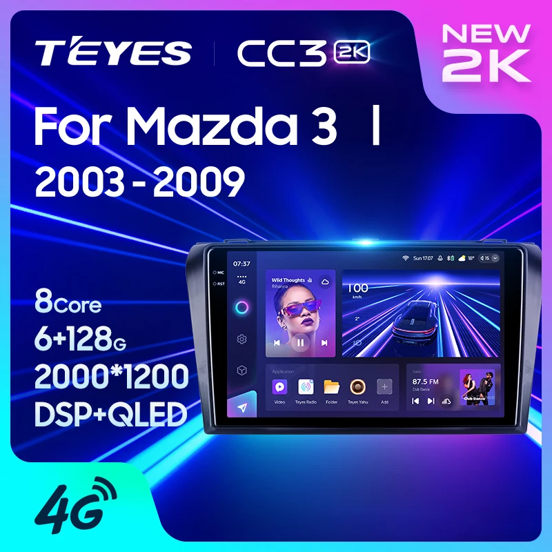 TEYES CC3 2K Car DVD Player For Mazda3 BK 2003 - 2009 9 Inch Car GPS Navigation DVD Player