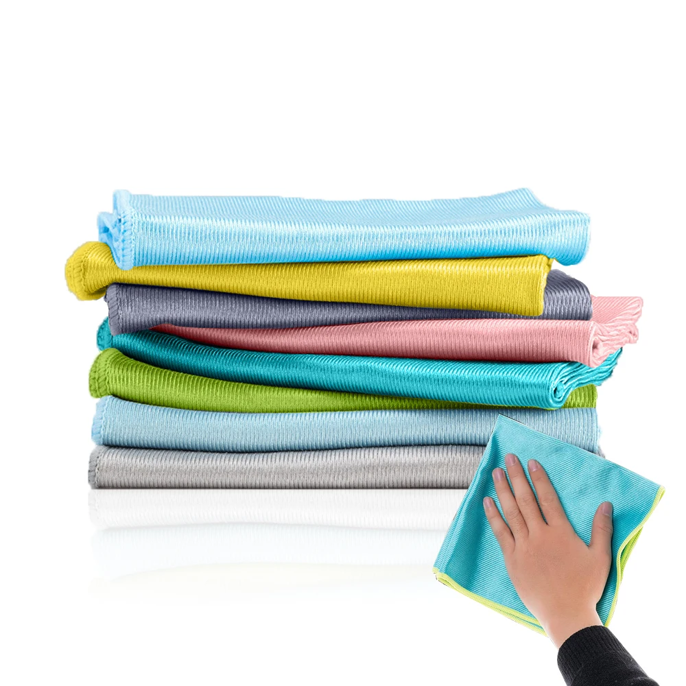 High Absorbent Microfiber Glass cleaning cloth No scratch Custom kitchen towels